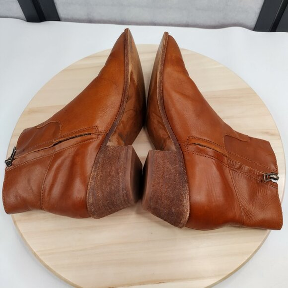 Madewell Charley Bootie Leather Block Heel English Saddle K5307 Women US 8 - Picture 8 of 16